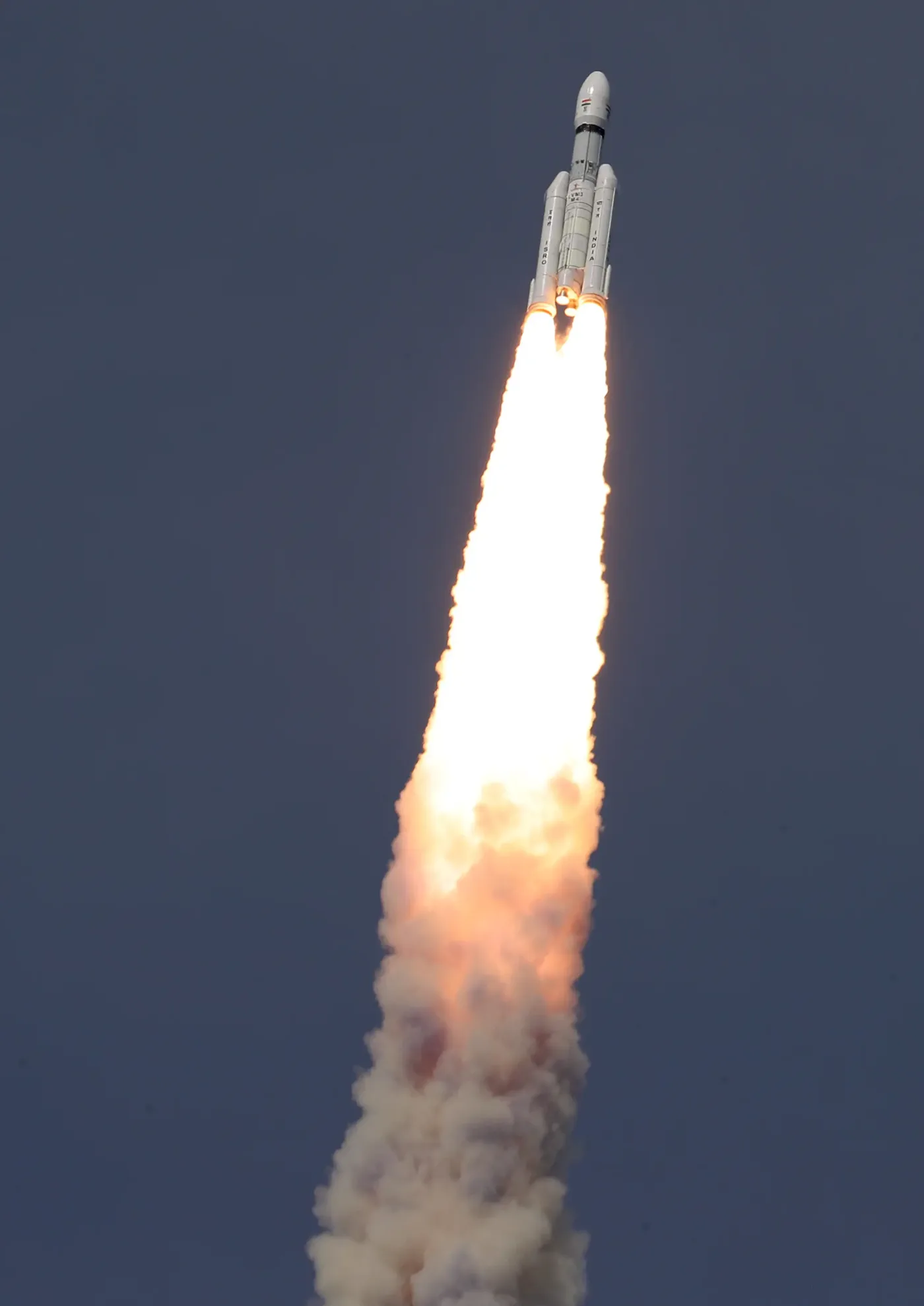 India's Chandrayaan-3 mission launching toward the Moon.