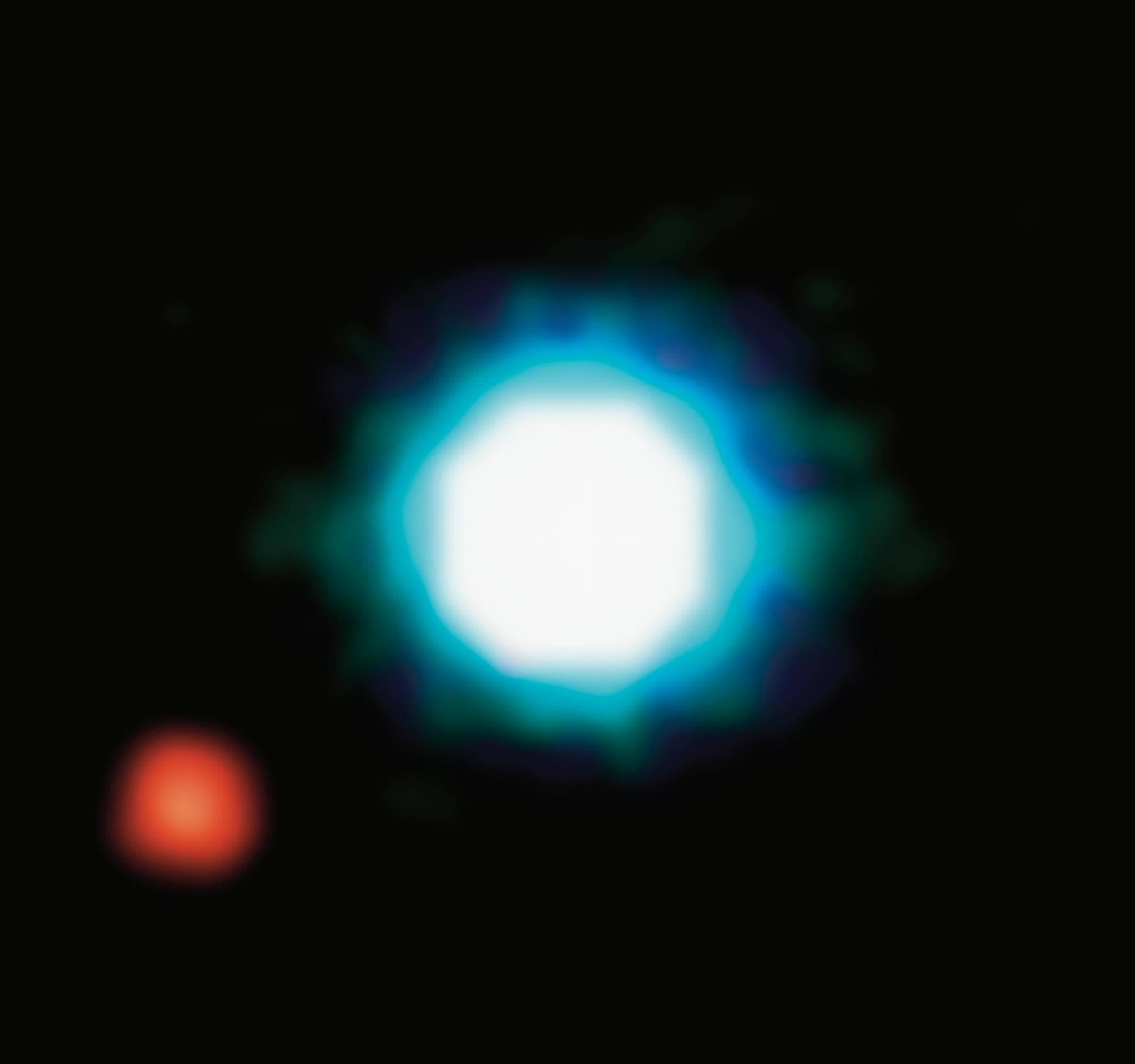 ESO image of 2M1207 and its planetary companion.