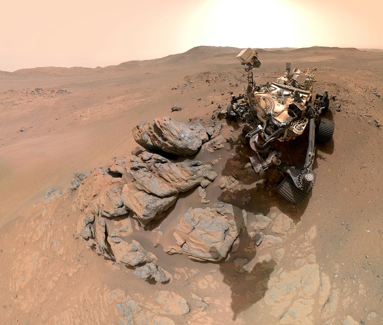 NASA Perseverance rover selfie on the surface of Mars.