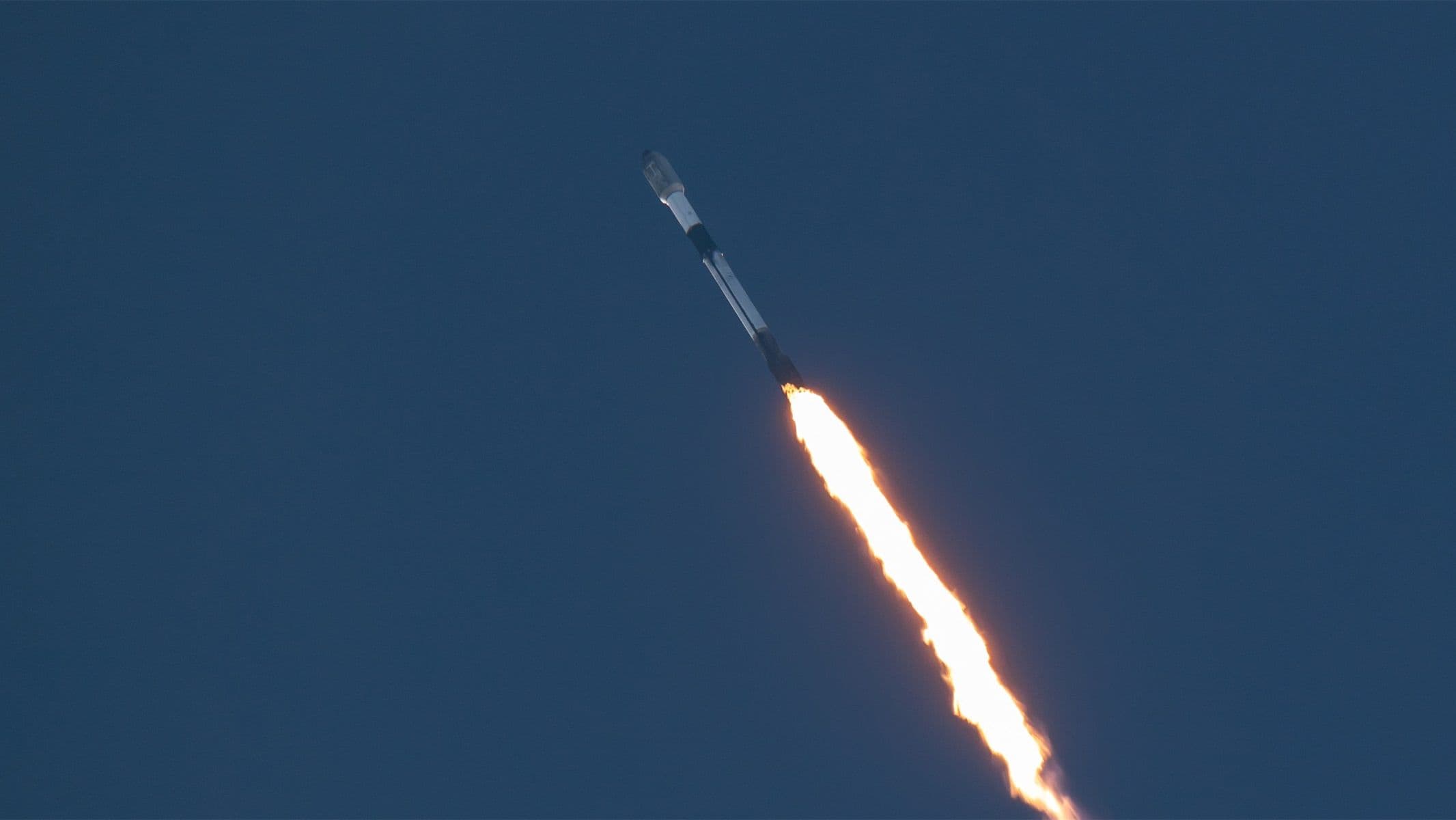 A Falcon 9 booster returning to flight in SpaceX official imagery.